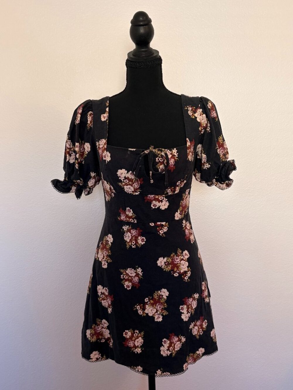 Chic black floral mini dress from Maeve